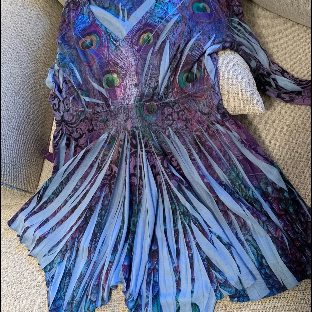 Peacock print blouse